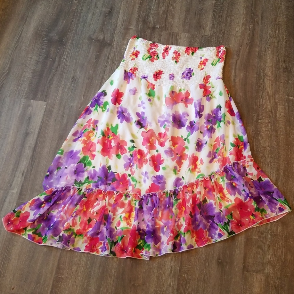 Lane Bryant asymmetrical strapless dress